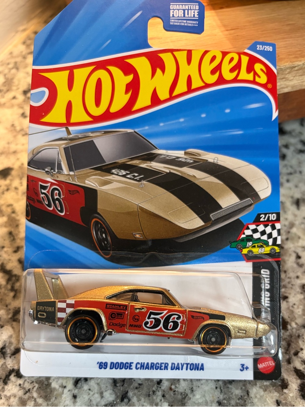 Hot Wheels '69 Dodge Charger Daytona Die-Cast Toy Car - Gold and Orange